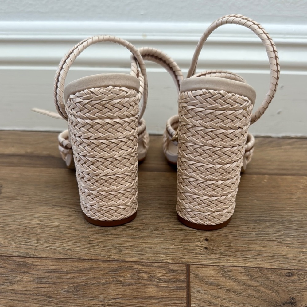 Steve Madden Women's Beige Braided Block Heel Sandals - Picture 3 of 3